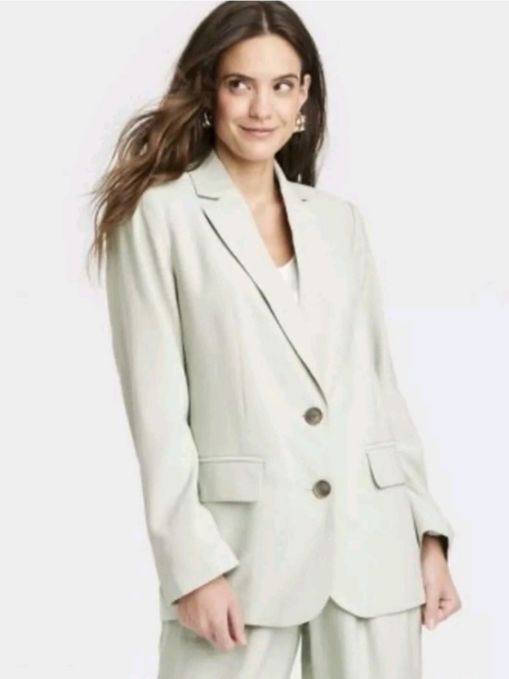 a new day Light Sage Green Single-Breasted Blazer